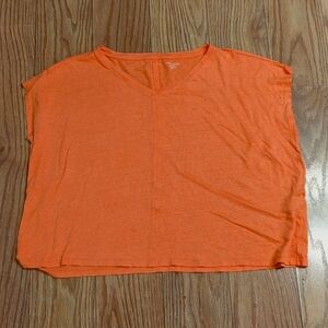 Eileen Fisher Orange Boxy Crop T-Shirt